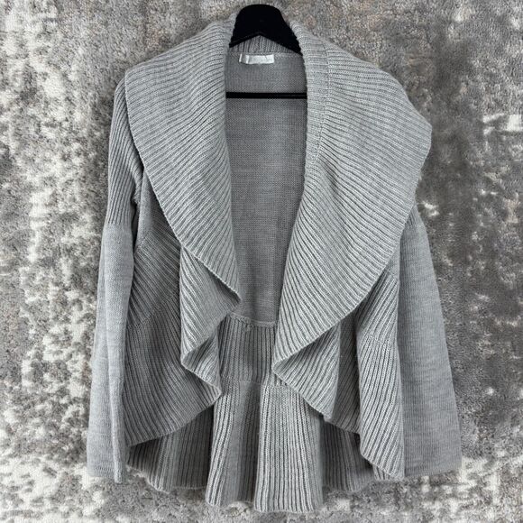 Design History Size XS Ribbed Open Front Cardigan Sweater Gray Long Sleeve - Picture 1 of 6